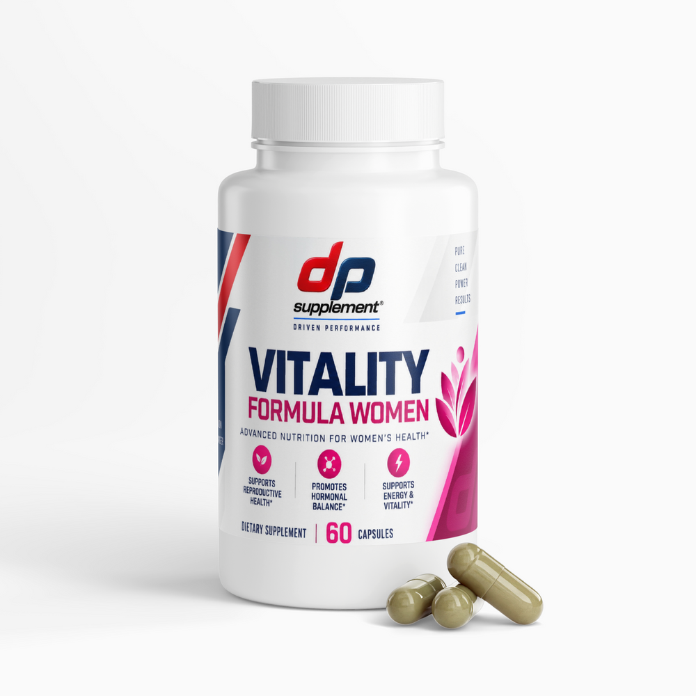 DP Women's Vitality Formula bottle with two capsules